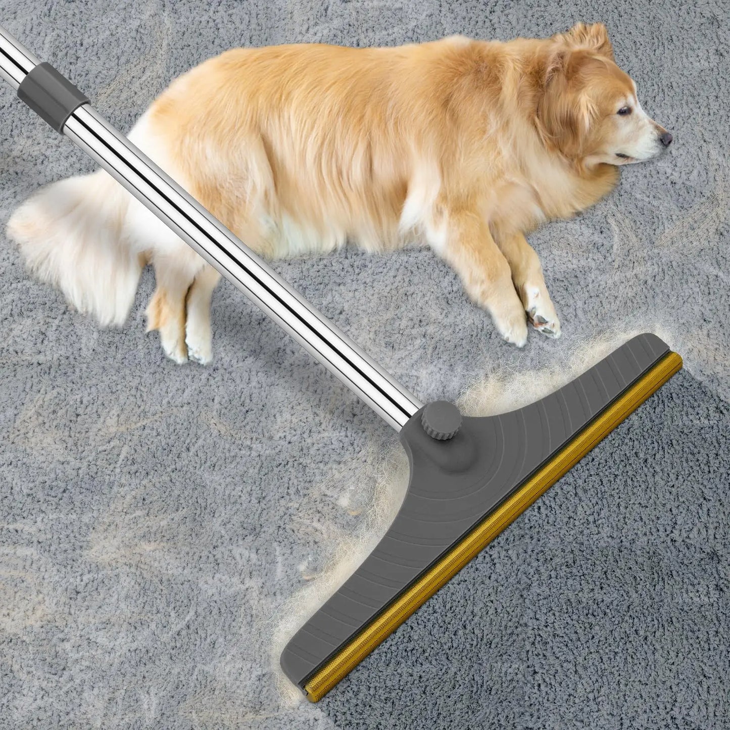 Custom 60 Inch Long Handle Cat Dog Hair Remover Advanced Pet Hair Removal Broom Lint Remover Scraper for Carpets, Rugs