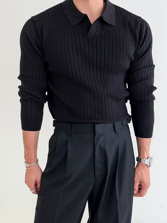 Black Long Sleeve Collar